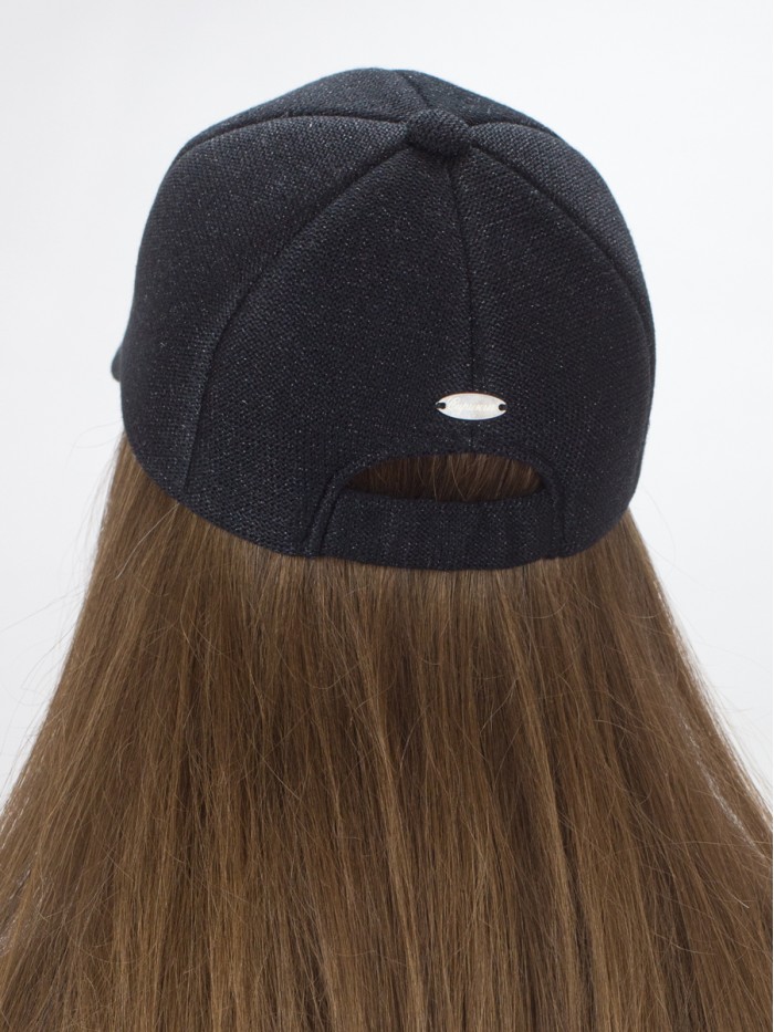 Бейсболка с металлизированным эффектом цвет черный Д-701