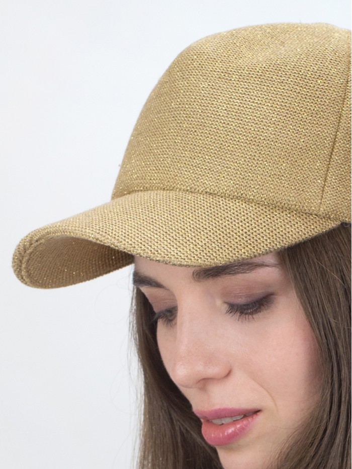 Бейсболка с металлизированным эффектом цвет золотой Д-701