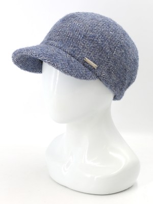 Женственная шерстяная бейсболка цвет синий-белый Д-739