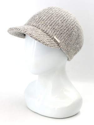 Женственная шерстяная бейсболка цвет светло-бежевый-черный Д-739