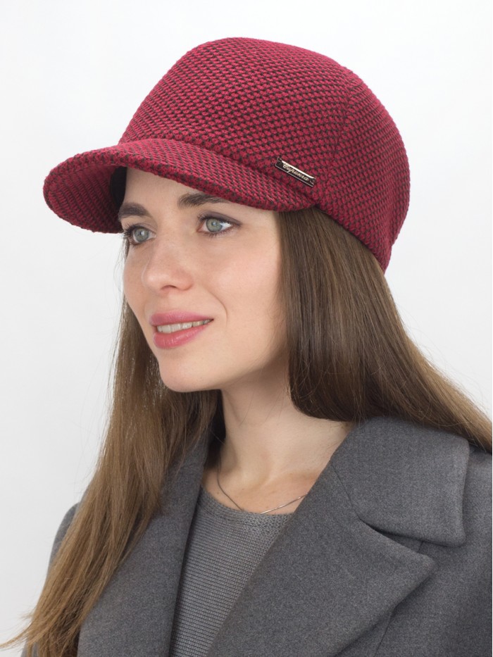 Бейсболка из 3D трикотажного полотна цвет бордовый-шоколадный Д-739Т