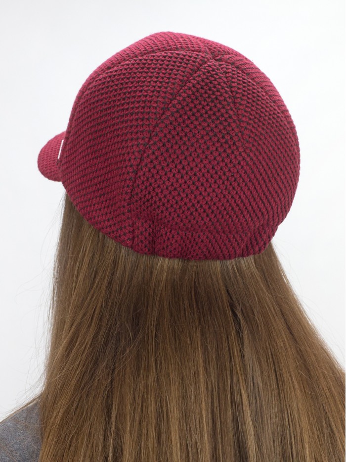 Бейсболка из 3D трикотажного полотна цвет бордовый-шоколадный Д-739Т