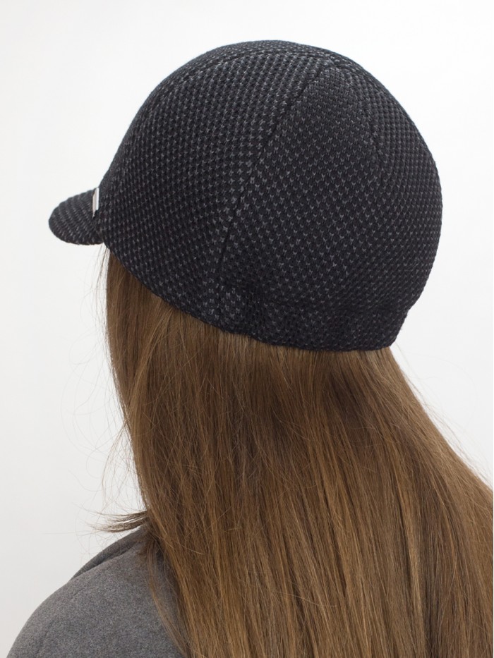 Бейсболка из 3D трикотажного полотна цвет черный-маренго Д-739Т