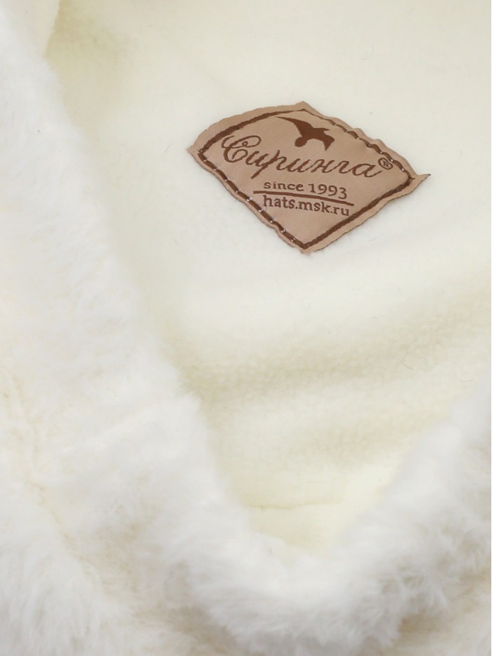 Объемный утепленный берет цвет белый Д-824