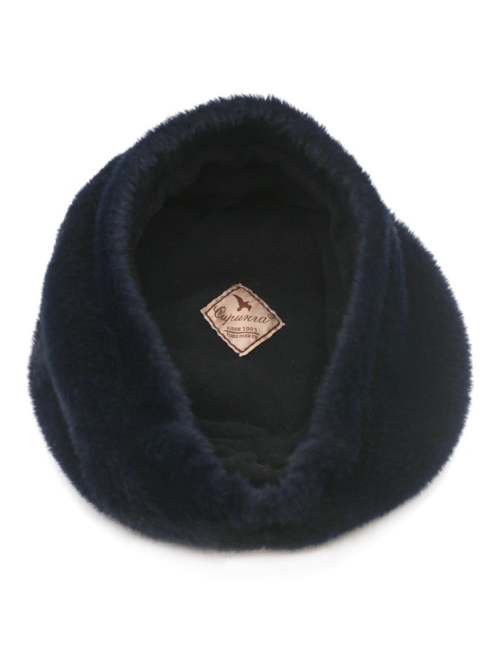 Объемный утепленный берет цвет темно-синий Д-824