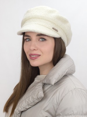 Фуражка меховая из эко-овчины цвет белый Д-835/2