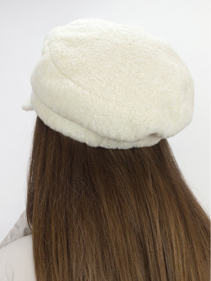 Фуражка меховая из эко-овчины цвет белый Д-835/2