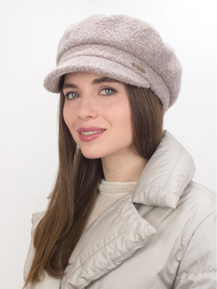 Фуражка меховая из эко-овчины цвет кофейный Д-835/2