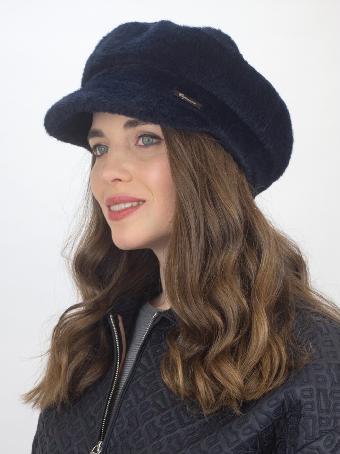 Фуражка из эко меха цвет темно-синий Д-835Ф