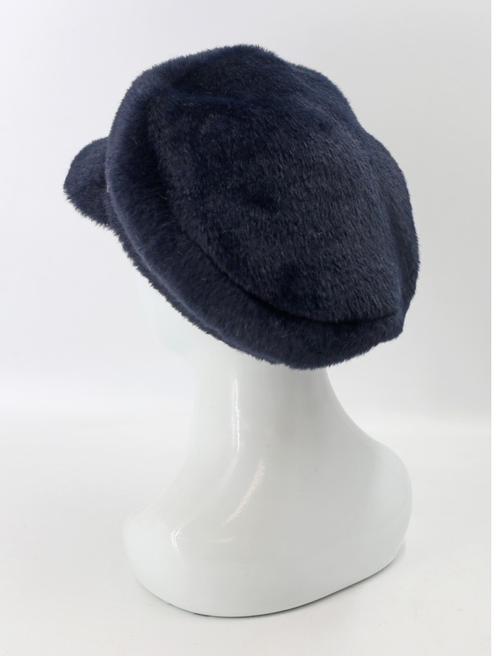 Фуражка из эко меха цвет темно-синий Д-835Ф