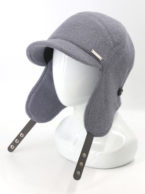Демисезонная бейсболка с длинными ушками темно-серого цвета Д-840/1Л