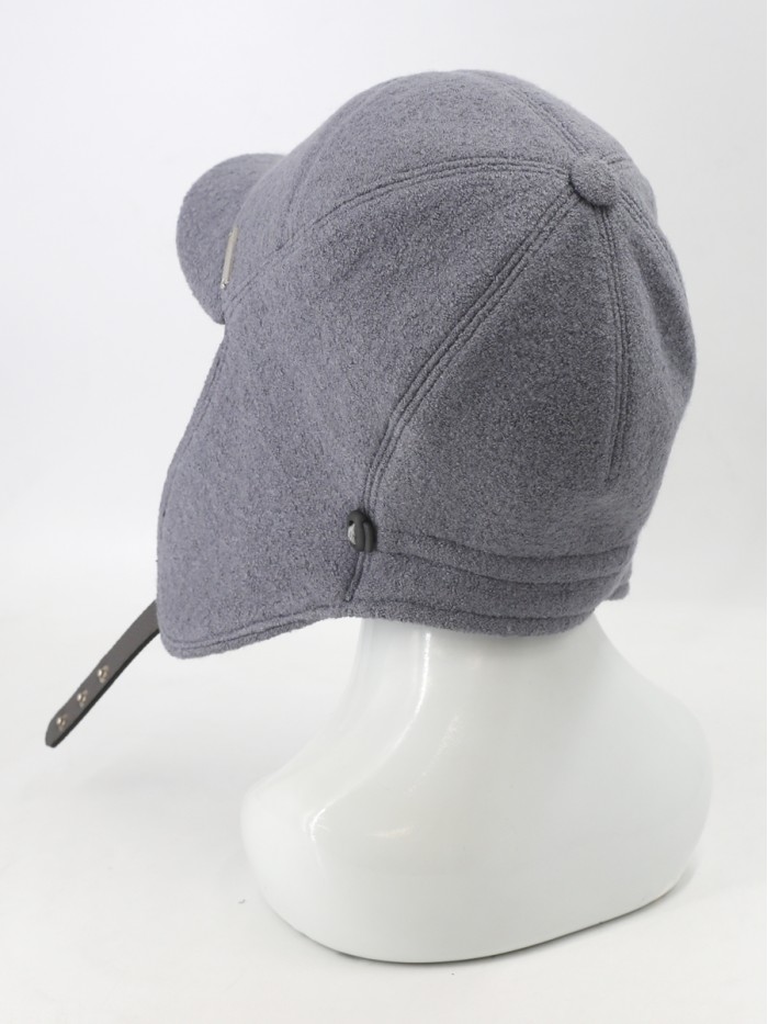 Демисезонная бейсболка с длинными ушками темно-серого цвета Д-840/1Л