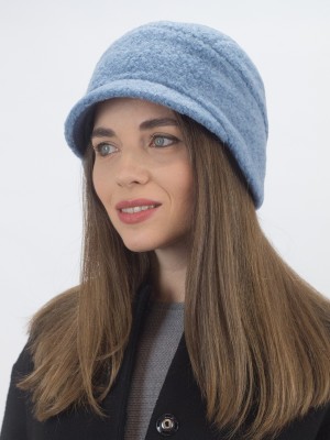 Шапка из искусственного меха цвет голубой Д-848