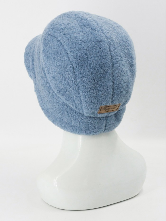 Шапка из искусственного меха цвет голубой Д-848