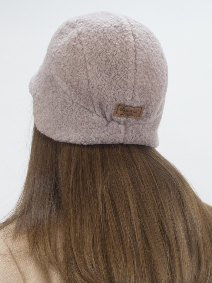 Комплект со снудом из искусственного меха цвет кофейный Д-848К