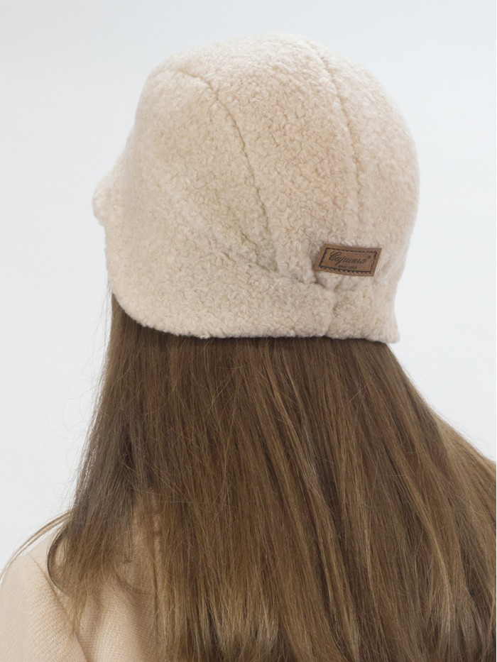 Комплект со снудом из искусственного меха цвет кремовый Д-848К