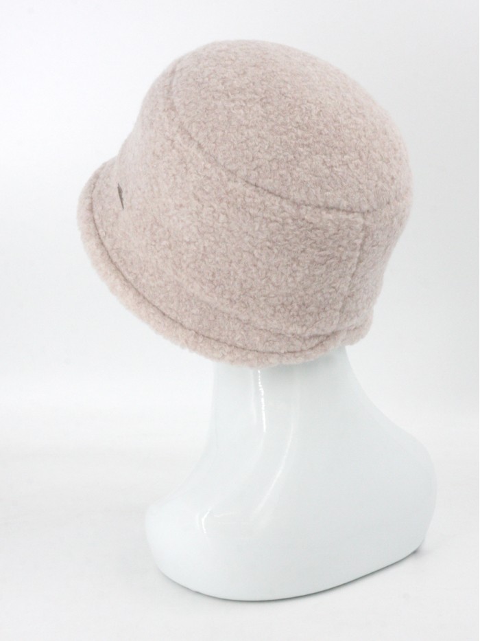 Шляпка с маленькими полями из эко-меха цвет кофе с молоком Д-851/1