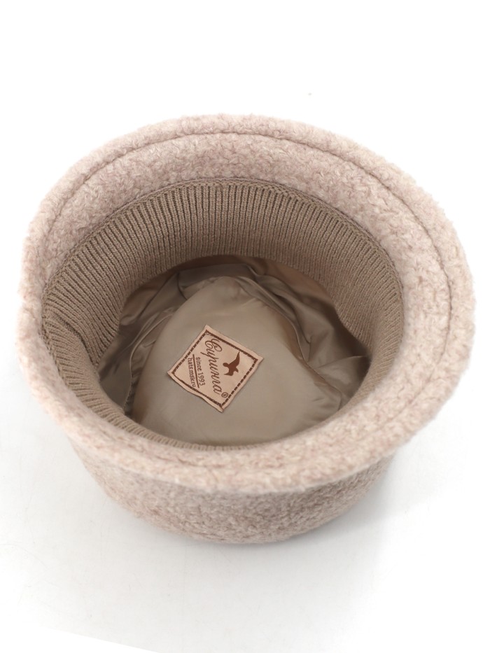Шляпка с маленькими полями из эко-меха цвет кофе с молоком Д-851/1