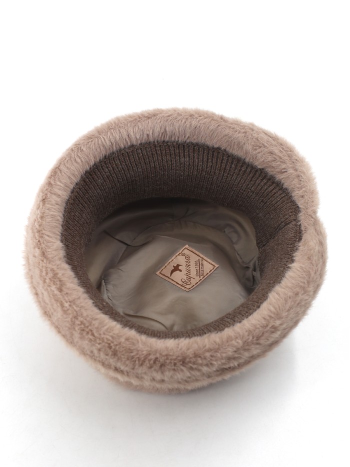 Шляпка из эко-меха цвет коричневый Д-853