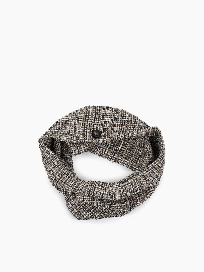 Комплект бейсболка со снудом цвет коричневый-бежевый ДК-11Ш