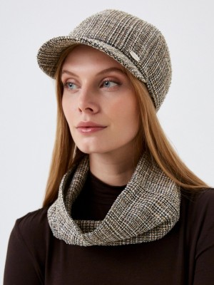 Комплект бейсболка со снудом цвет коричневый-бежевый ДК-11Ш Комплект бейсболка со снудом цвет коричневый-бежевый ДК-11Ш