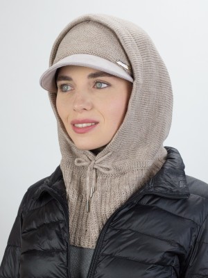 Оригинальный комплект капор и бейсболка цвет кремовый ДК-539/3Т