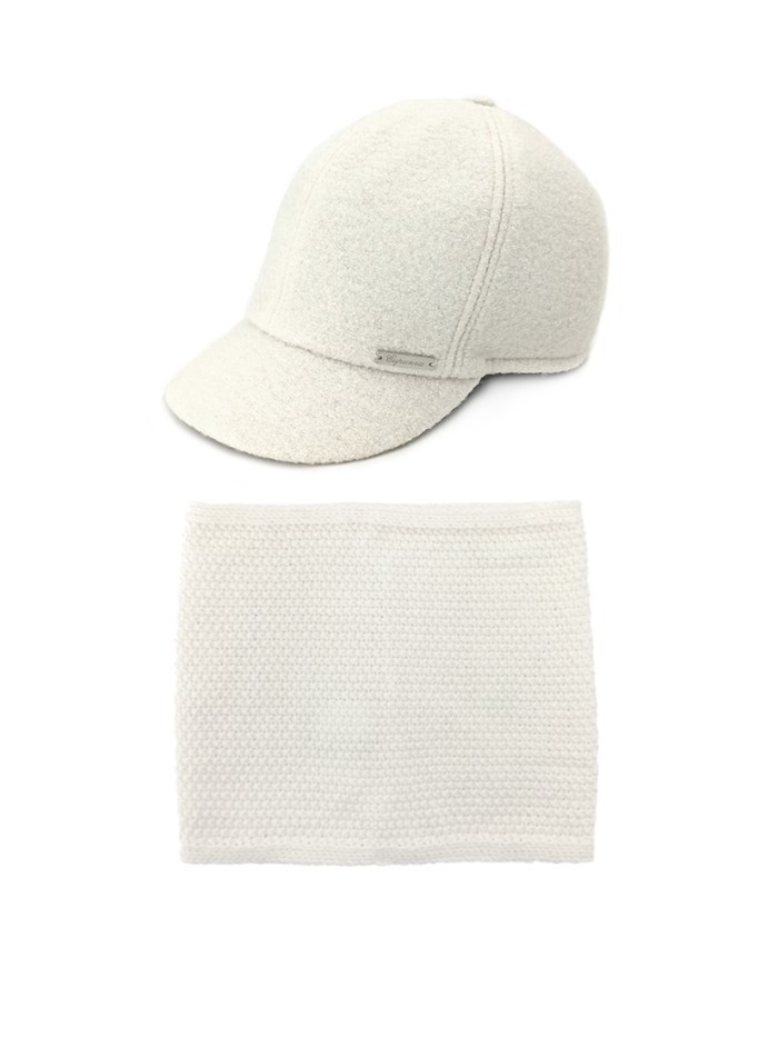 Комплект из бейсболки и снуда цвет молочный ДК-539