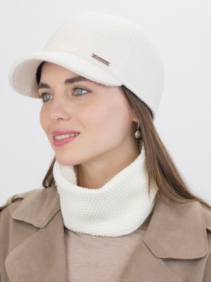 Комплект из бейсболки и снуда цвет молочный ДК-539