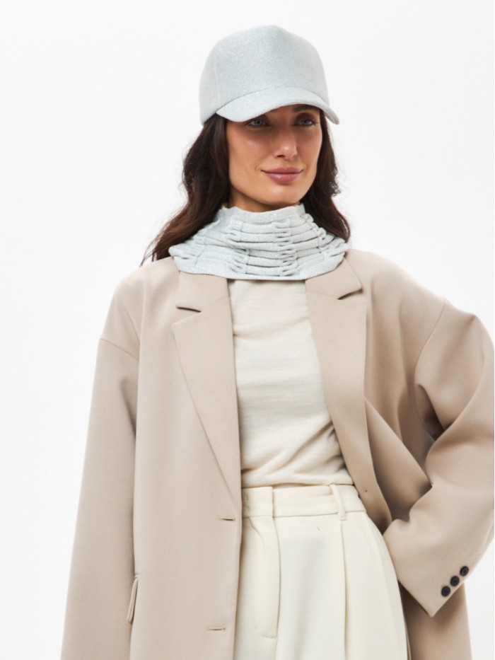 Уникальный комплект с металлизированным эффектом цвет серебряный ДК-701