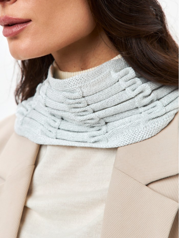 Уникальный комплект с металлизированным эффектом цвет серебряный ДК-701