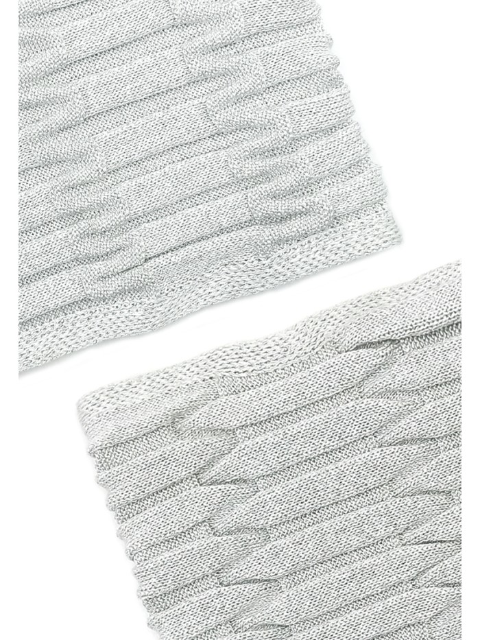 Уникальный комплект с металлизированным эффектом цвет серебряный ДК-701