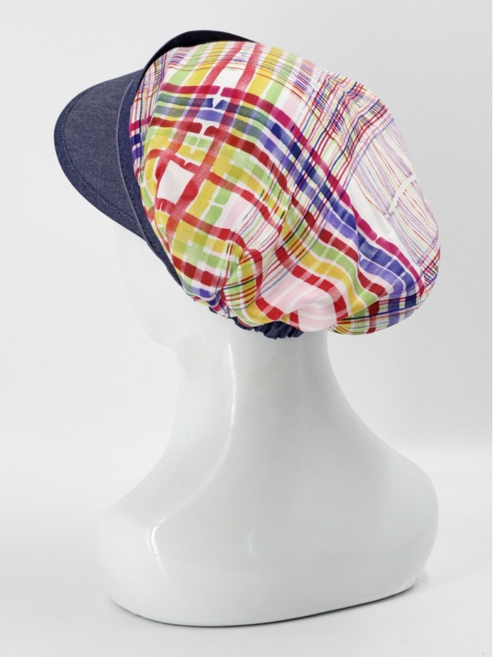 Комбинированная стильная кепка цвет темно-синий-белый-красный-желтый Л-251/0