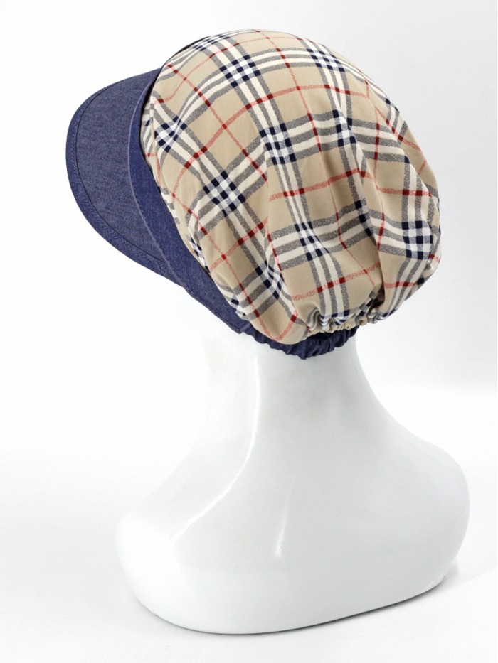 Комбинированная стильная кепка цвет темно-синий-бежевый-красный=черный Л-251/0