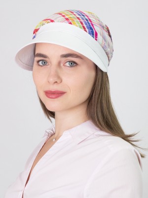 Стильная комбинированная кепка  цвет белый-красный-желтый Л-251/ОВ