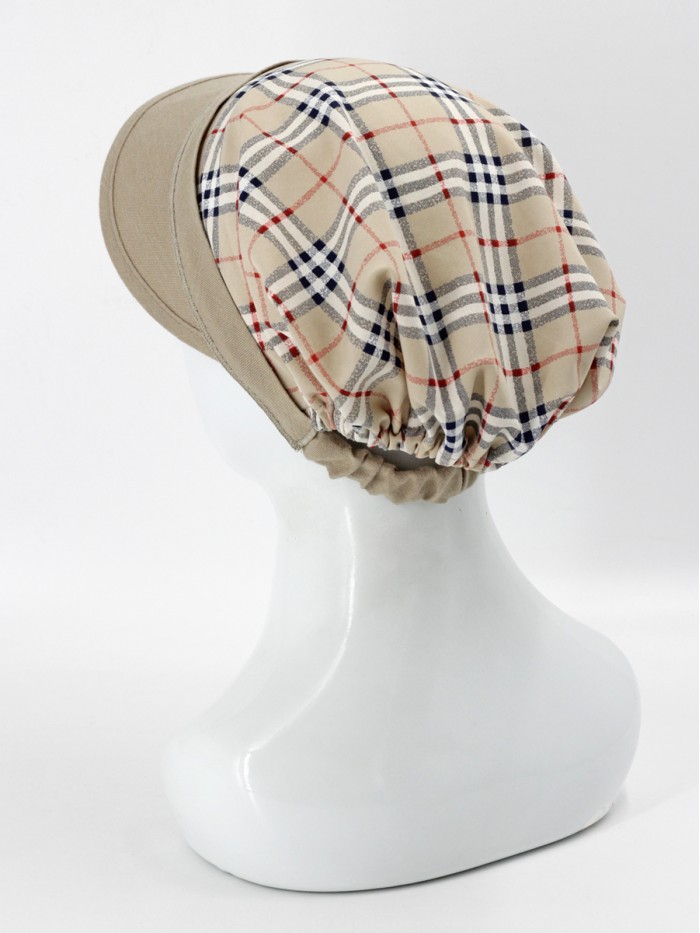 Стильная комбинированная кепка  цвет бежевый-красный-черный Л-251/ОВ