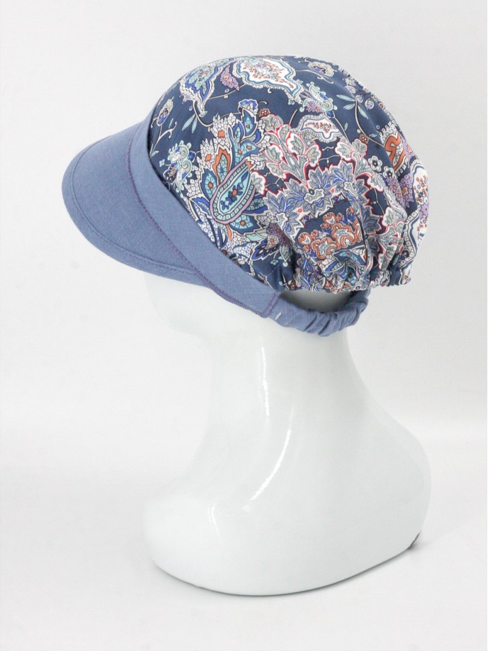 Стильная комбинированная кепка  цвет синий-молочный-оранжевый Л-251/ОВ