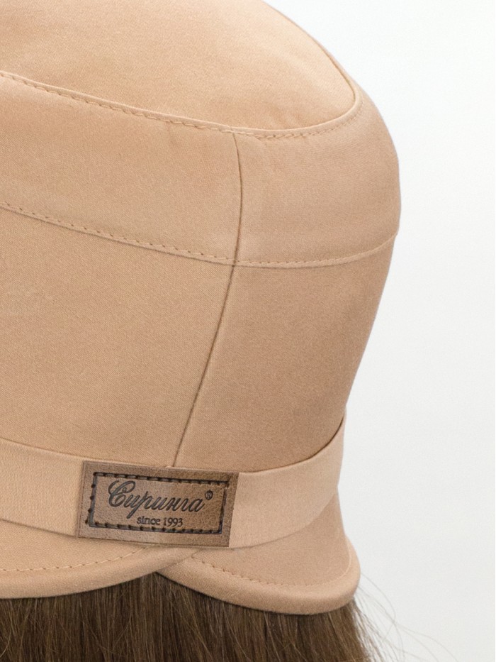 Шляпка в городском стиле из эко-хлопка цвет персиково-бежевый Л-255/5