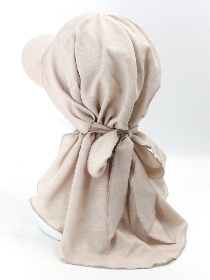 Летняя косынка из эко-льна цвет какао Л-274К2Б