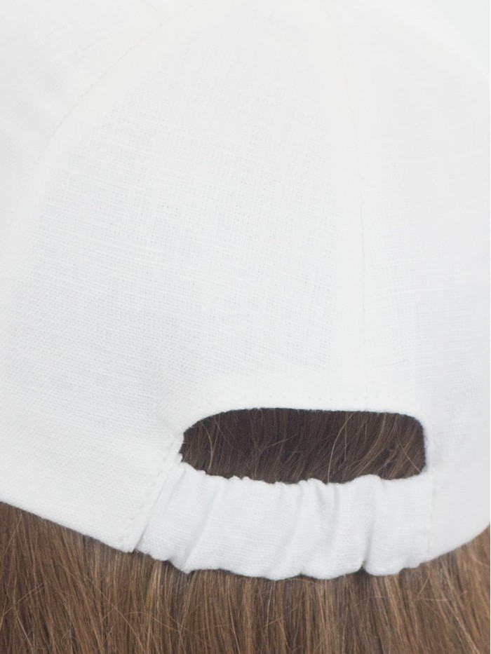 Льняная бейсболка цвет белый Л-339