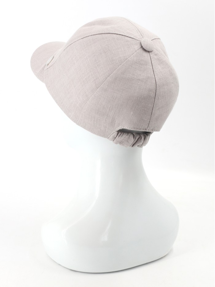 Льняная бейсболка цвет бежево-серый 2 Л-339
