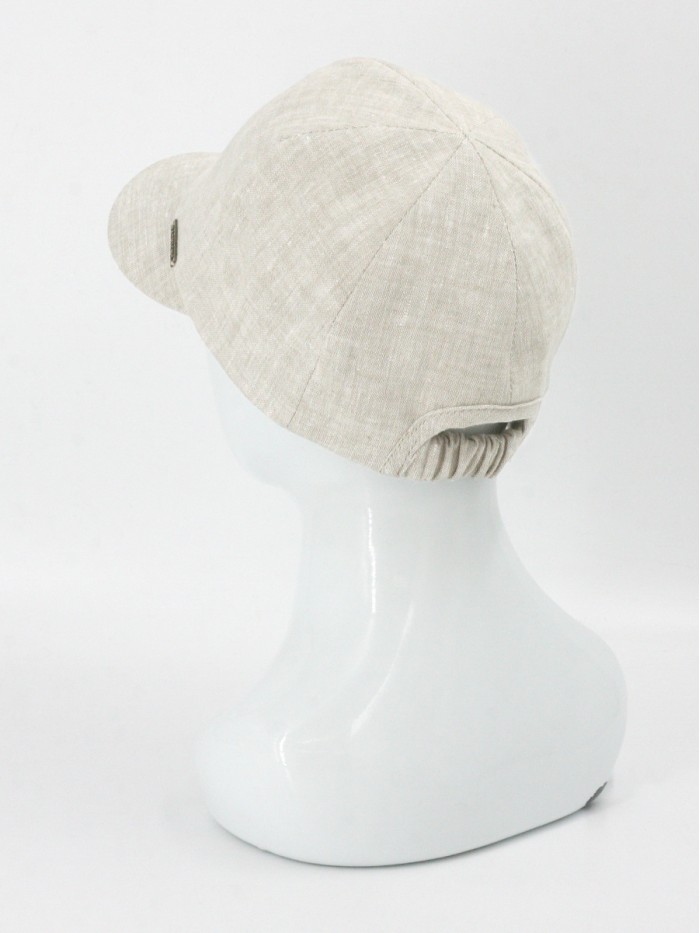Льняная бейсболка цвет бежевый Л-339