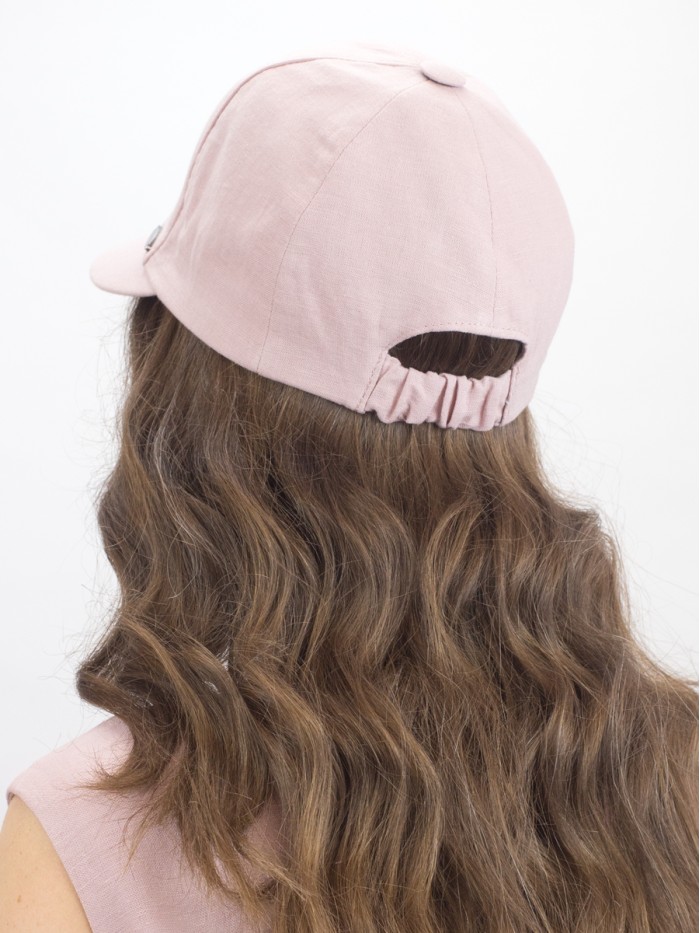 Льняная бейсболка цвет бледно-розовый Л-339