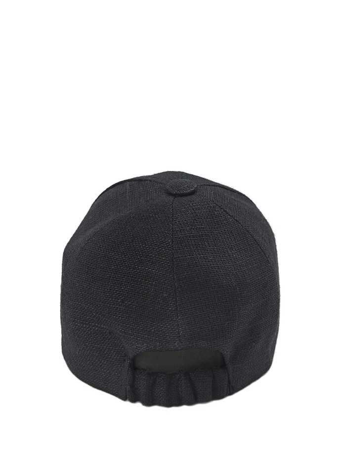 Льняная бейсболка цвет черный Л-339