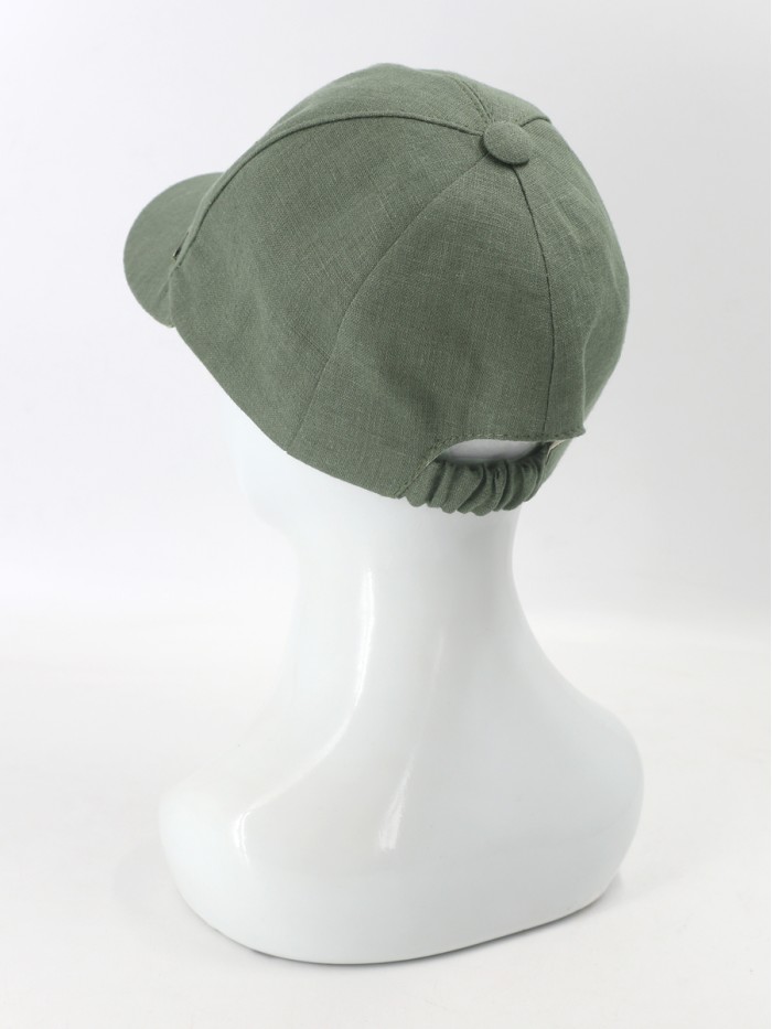Льняная бейсболка цвет хаки Л-339