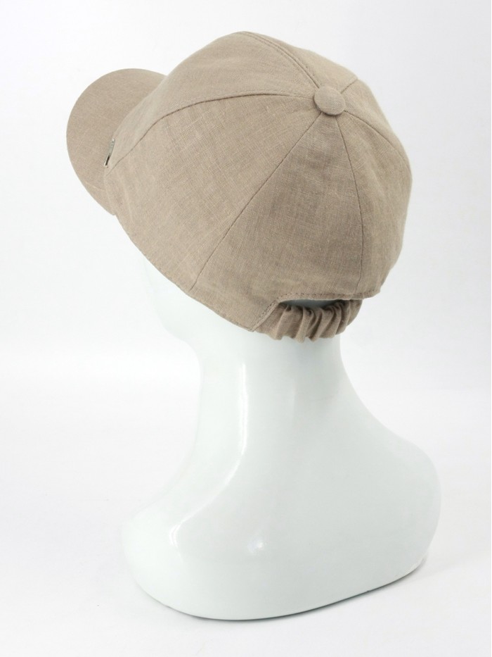 Льняная бейсболка цвет какао с молоком Л-339