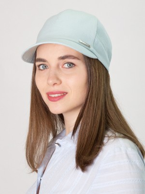 Льняная бейсболка цвет ментоловый Л-339