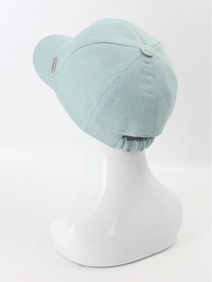 Льняная бейсболка цвет мятный Л-339