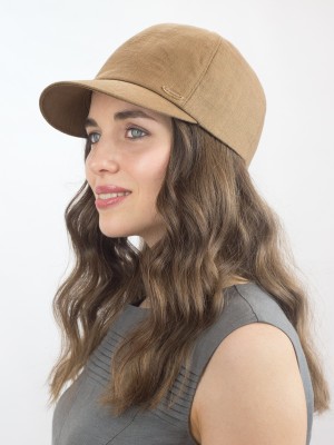 Льняная бейсболка цвет светло-коричневый Л-339