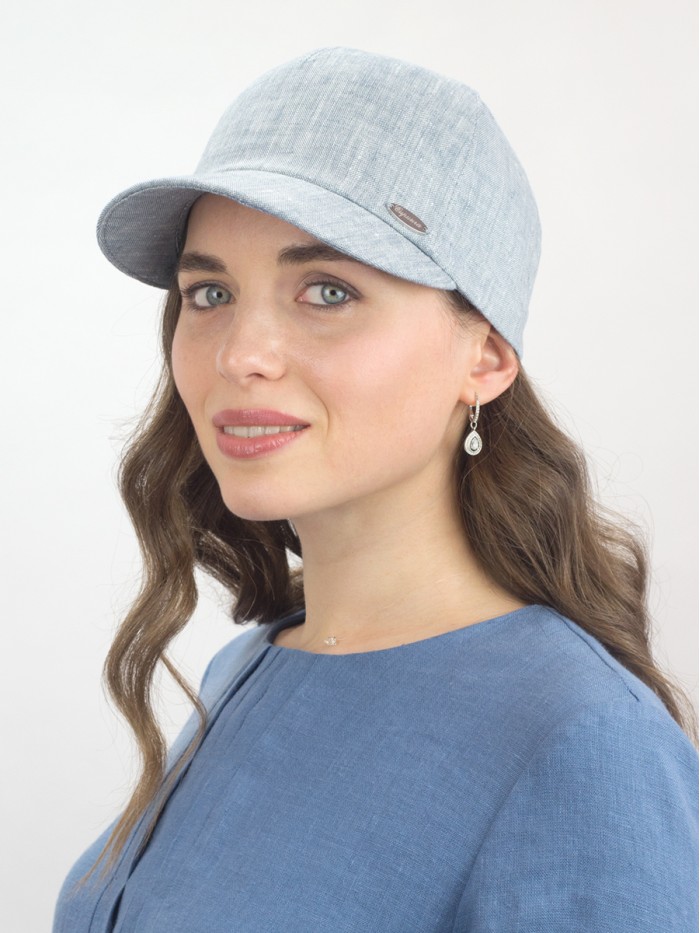 Льняная бейсболка цвет светло-синий  Л-339