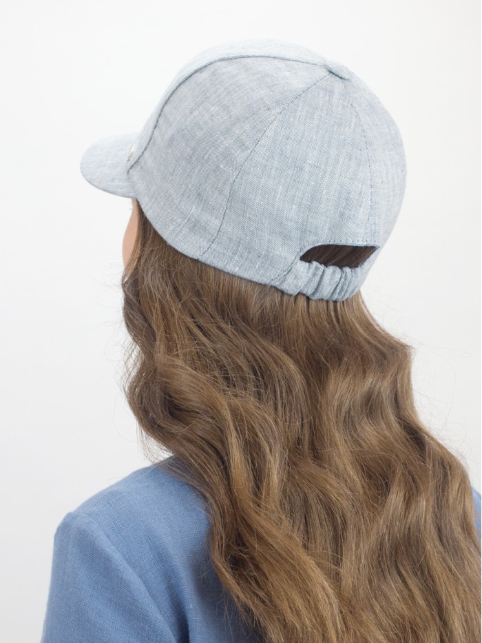 Льняная бейсболка цвет светло-синий  Л-339